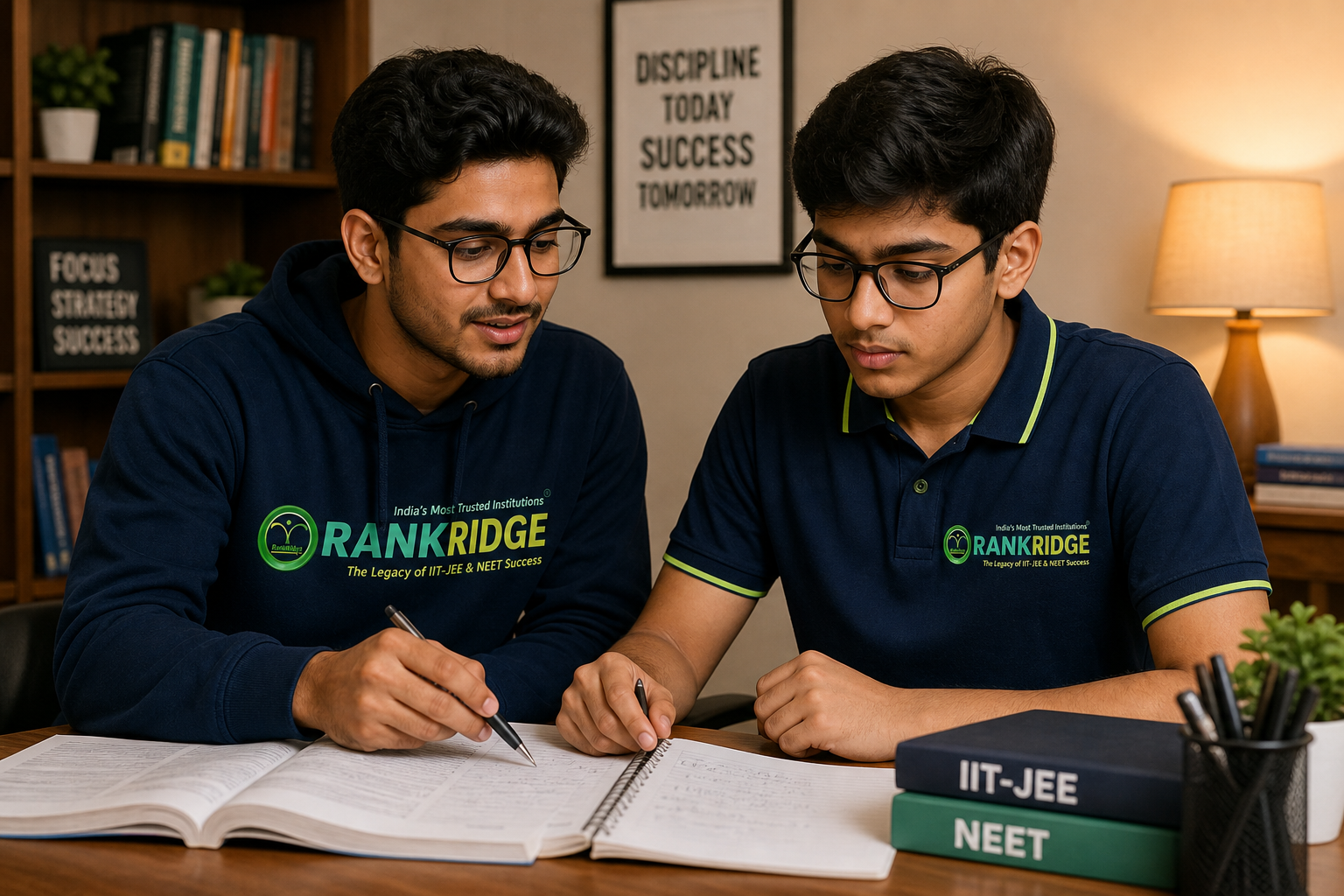 Student and mentor discussion at Rankridge for academic guidance and admissions questions