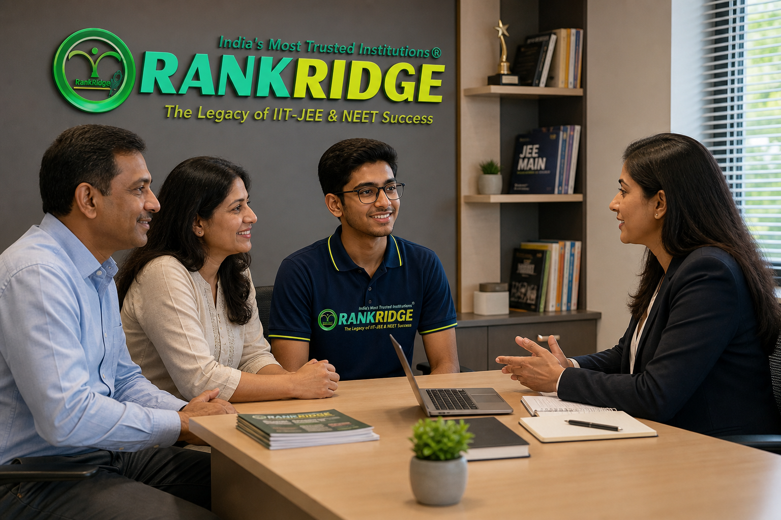 Parents and student in academic counselling at Rankridge